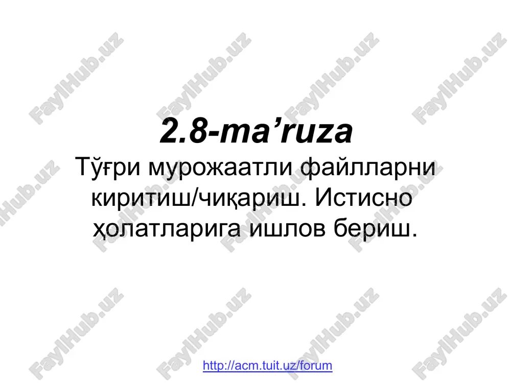 faylga ixtiyoriy murojaat qilish — PPT