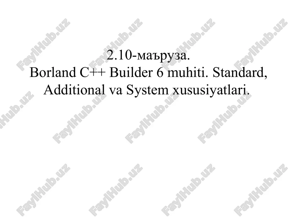 borland c++ builder 6 — PPT
