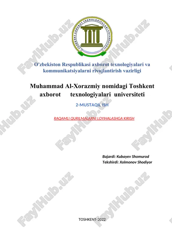 raqamli qurilmalarni loyihalashga kirish — DOCX