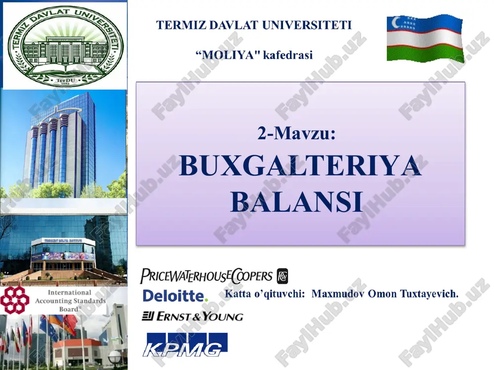 buxgalteriya balansi — PPTX