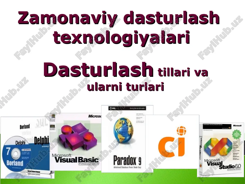 dasturlash texnologiyasi — PPT