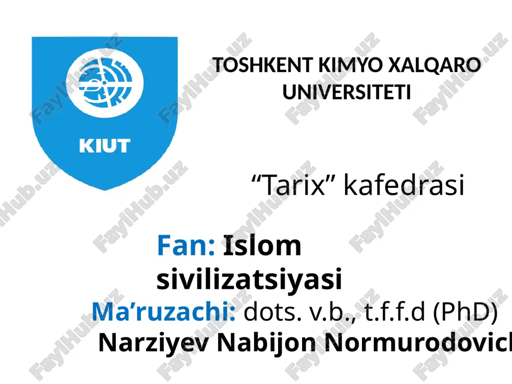 islom madaniyati va sivilizatsiyasi — PPTX