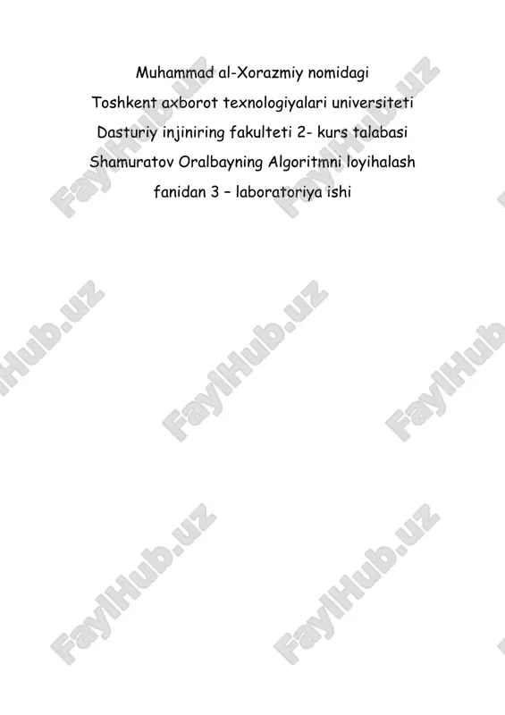 shamuratov oralbayning algoritmni loyihalash — DOCX