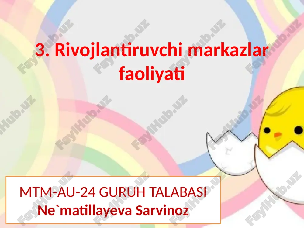 rivojlantiruvchimarkazlar faoliyati — PPTX