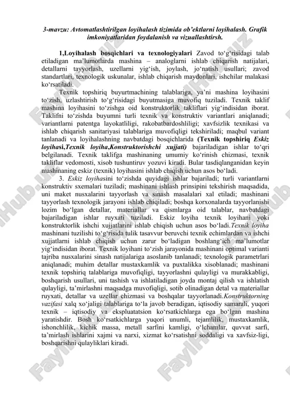 avtomatlashtirilgan loyihalash tizimi — DOCX