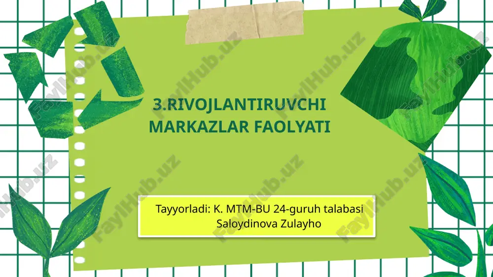 rivojlantiruvchi markazlar faolyati — PPTX