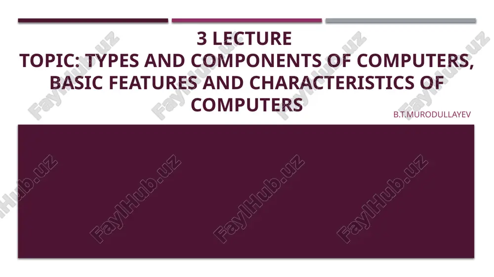 types and components of computers — PPTX