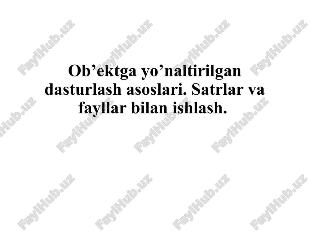 dasturlash asoslari — PPTX