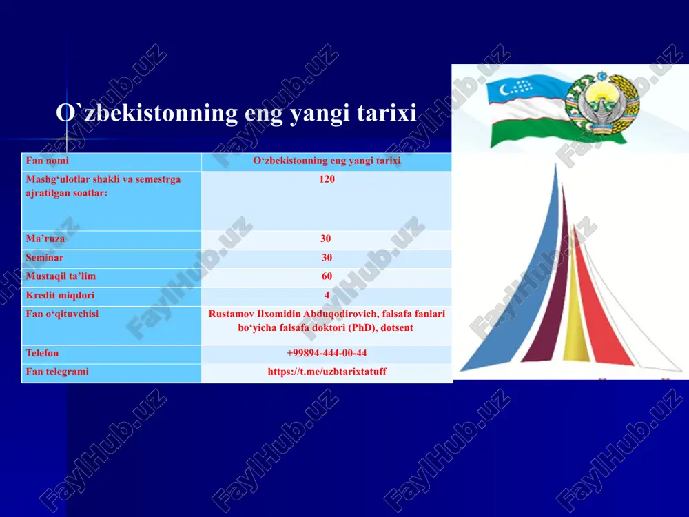 o‘zbekistonning eng yangi tarixi — PPTX