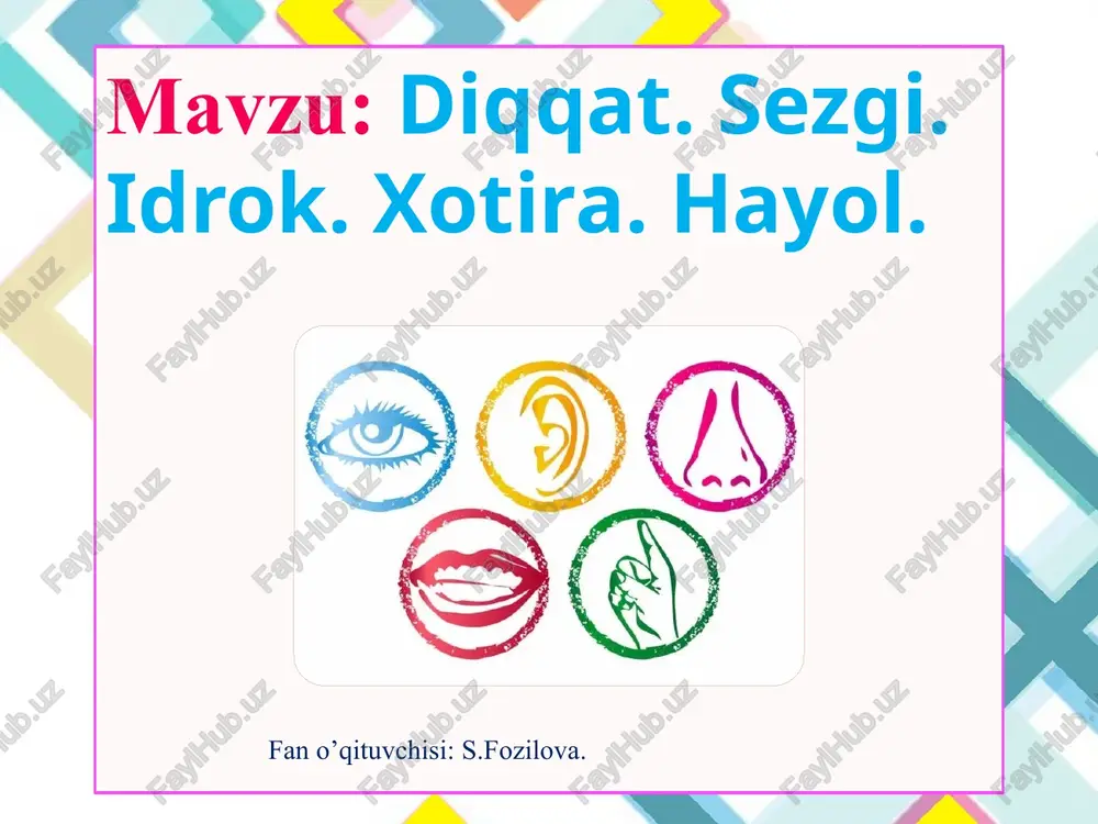 sezgilar haqida umumiy tushuncha — PPTX