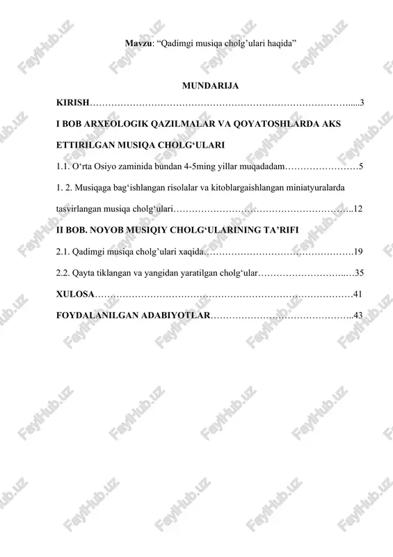 qadimgi musiqa cholg’ulari haqida — DOCX