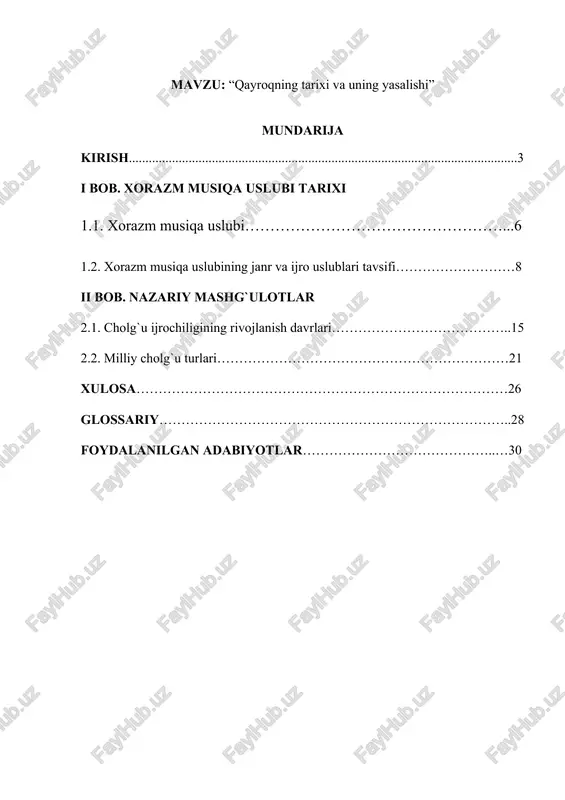 qayroqning tarixi va uning yasalishi — DOCX