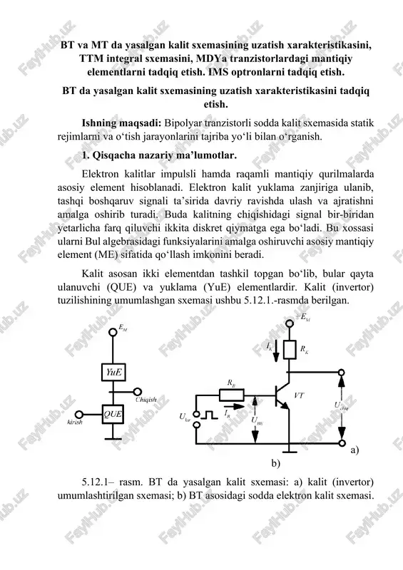 elektron kalitlar va tranzistorlar — DOCX