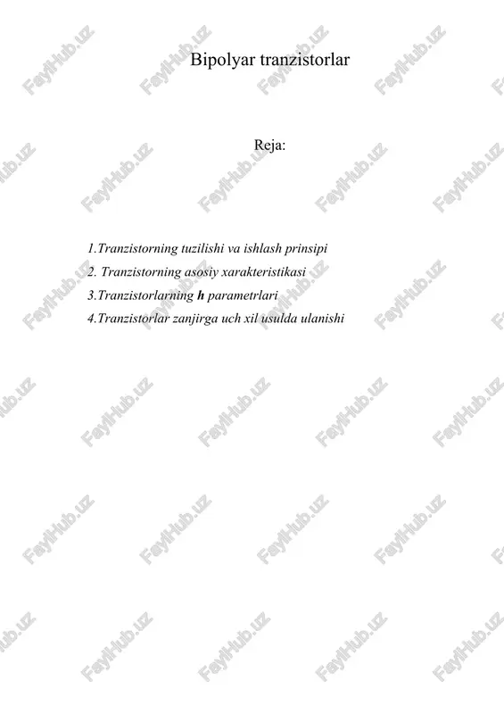bipolyar tranzistorlar — DOC