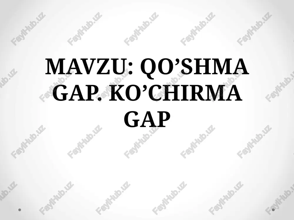 qo'shma gap. ko'chirma gap — PPTX