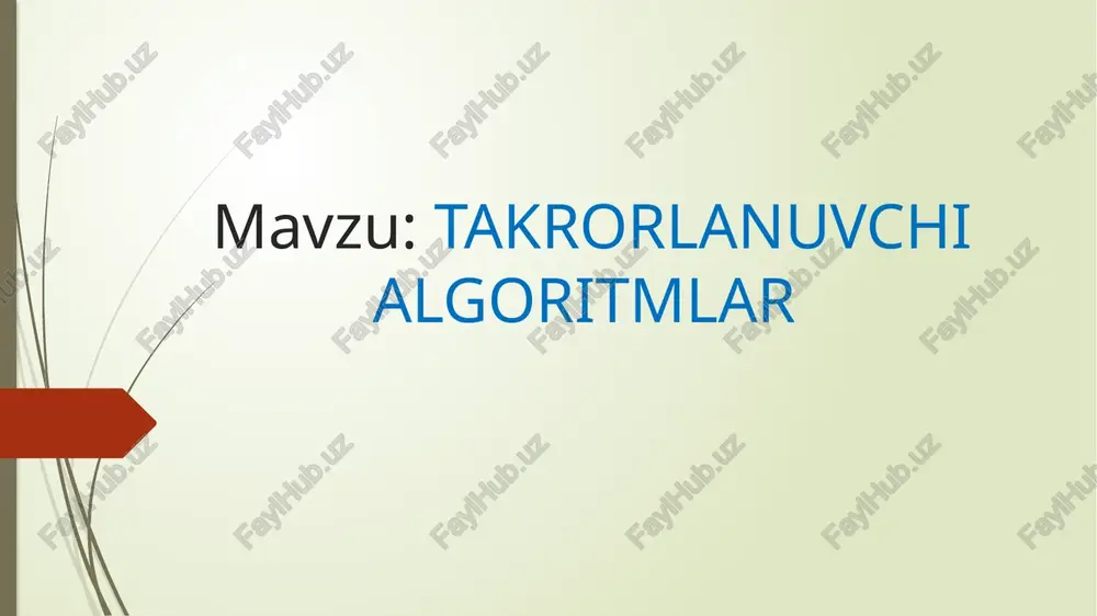 takrorlanuvchi algoritmlar — PPTX