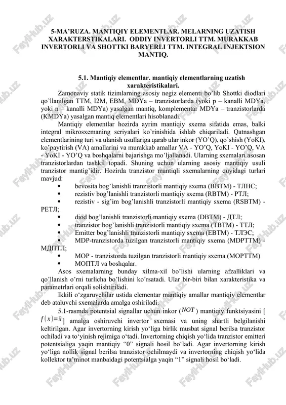 mantiqiy elementlar — DOCX