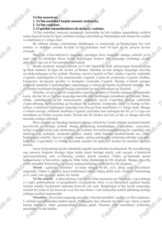 ta’lim nazariyasi — DOCX