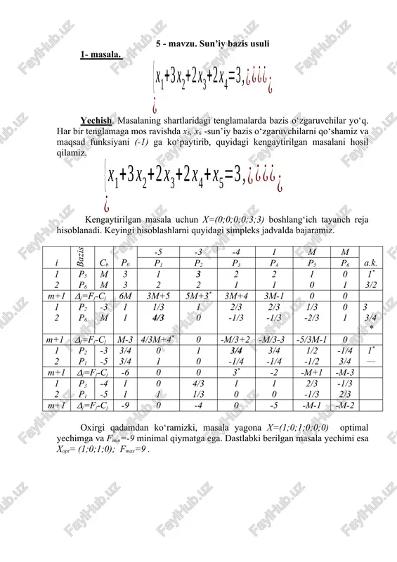 sun’iy bazis usuli — DOCX