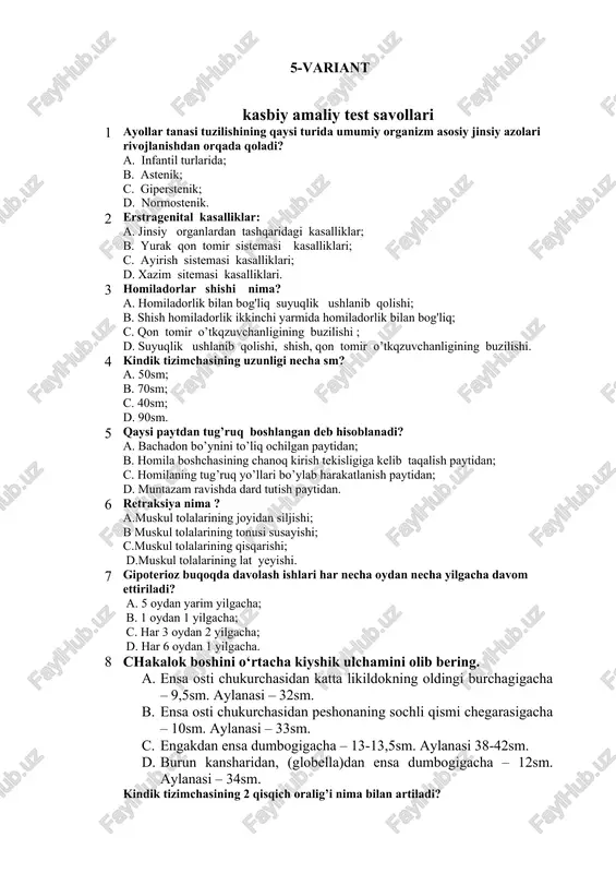 kasbiy amaliy test savollari — DOCX