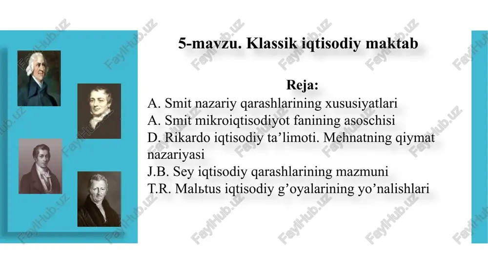 klassik iqtisodiy maktab — PPTX