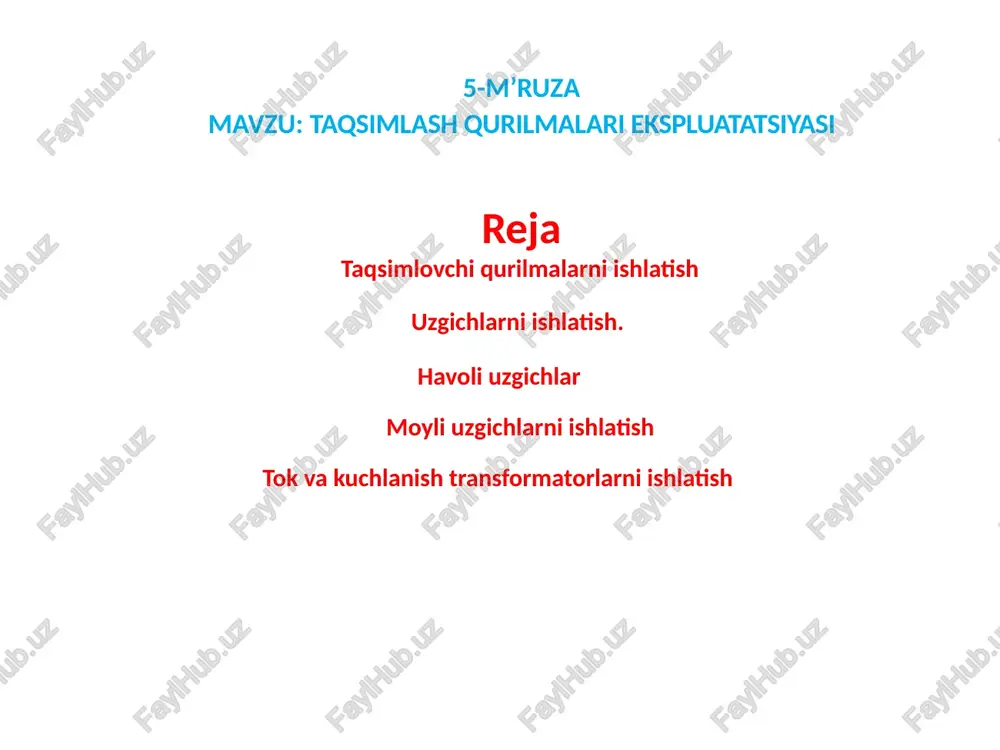 taqsimlovchi qurilmalar — PPTX
