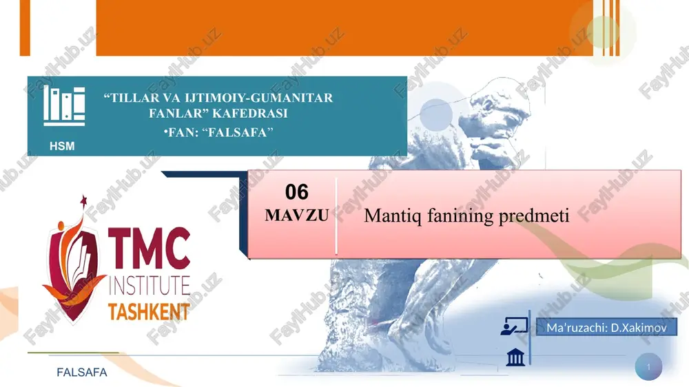 mantiq fanining predmeti — PPT