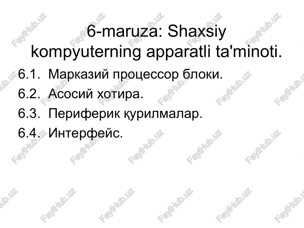 shaxsiy kompyuter — PPT