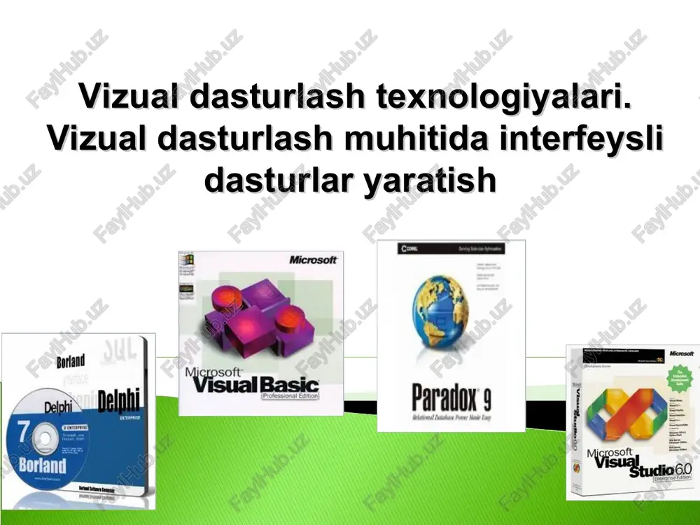 vizual dasturlashtexnologiyalari — PPT