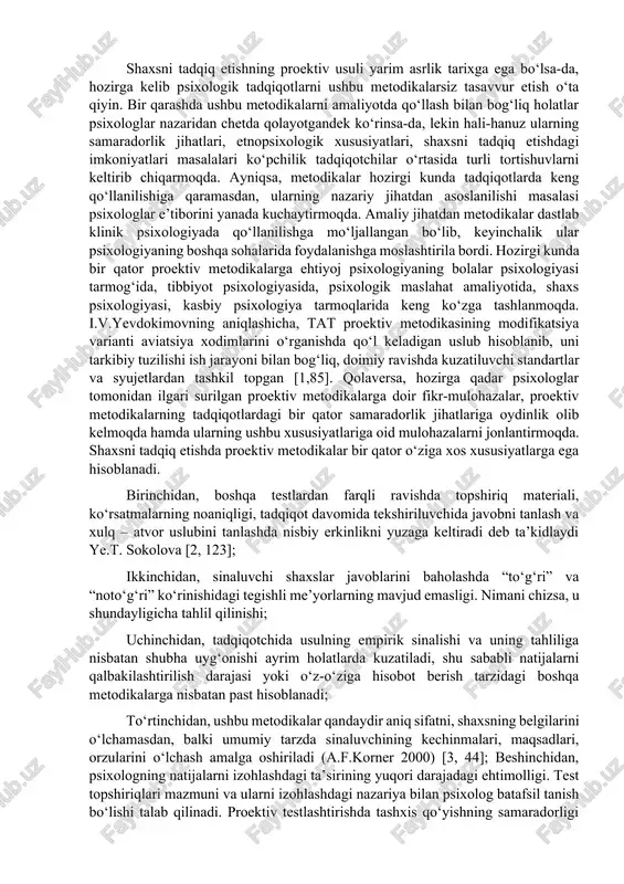 proektiv metodikalar — DOCX