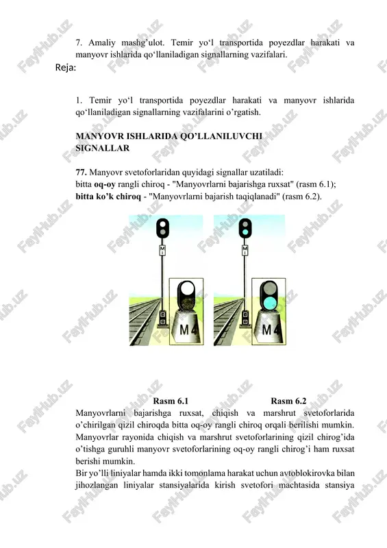 manyovr ishlarida qo‘llaniladigan signallarning vazifalari — DOCX