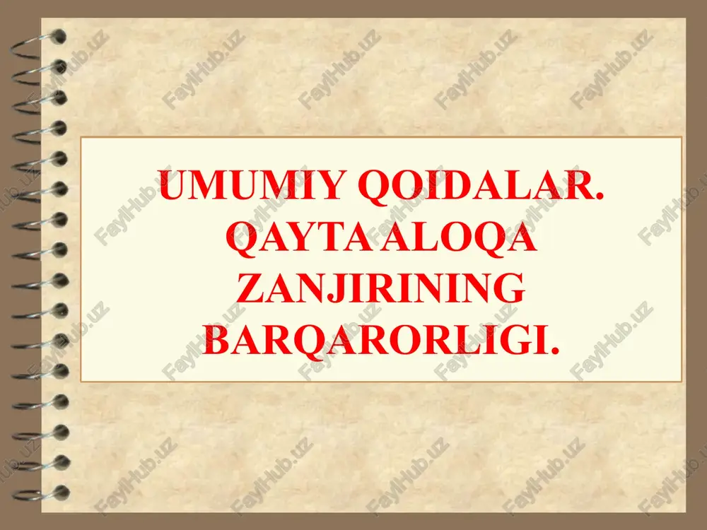 qayta aloqa zanjiri — PPTX