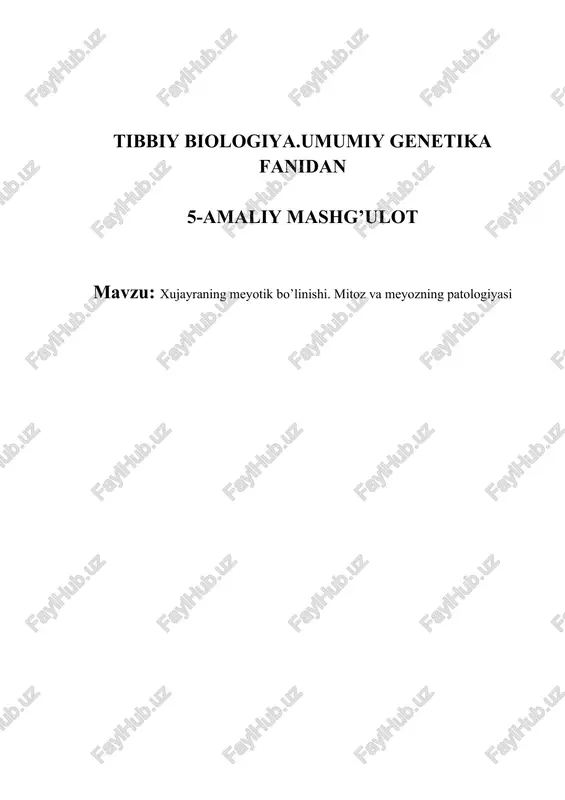 meyozning patologiyasi — DOCX