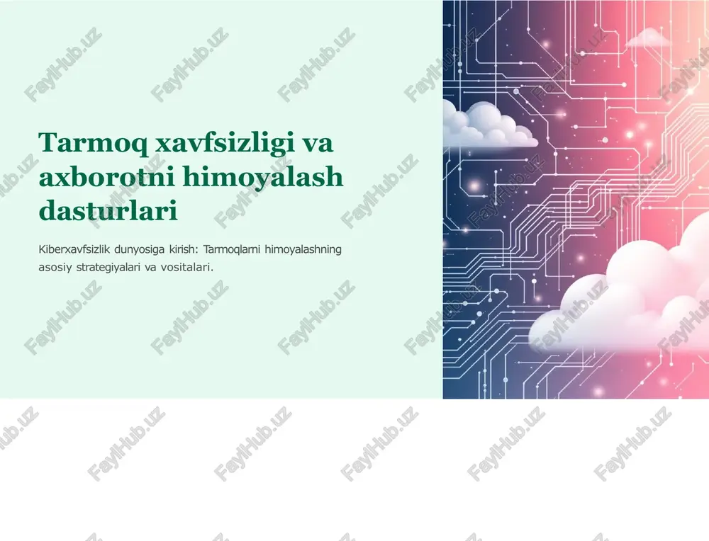 tarmoqxavfsizligi va axborotni himoyalash dasturlari — PPTX