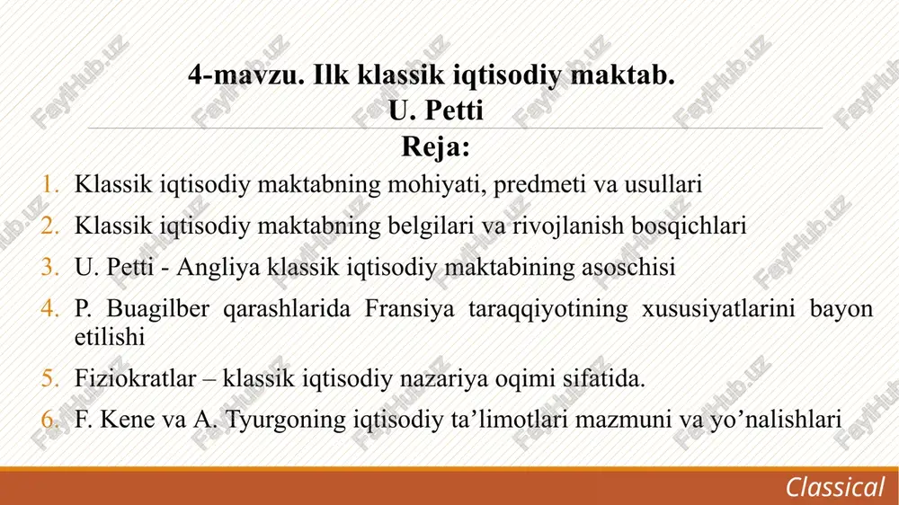klassik iqtisodiy madaniyat — PPTX