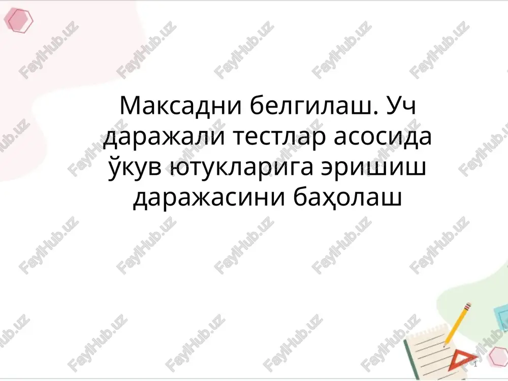 maqsadni belgilash — PPTX