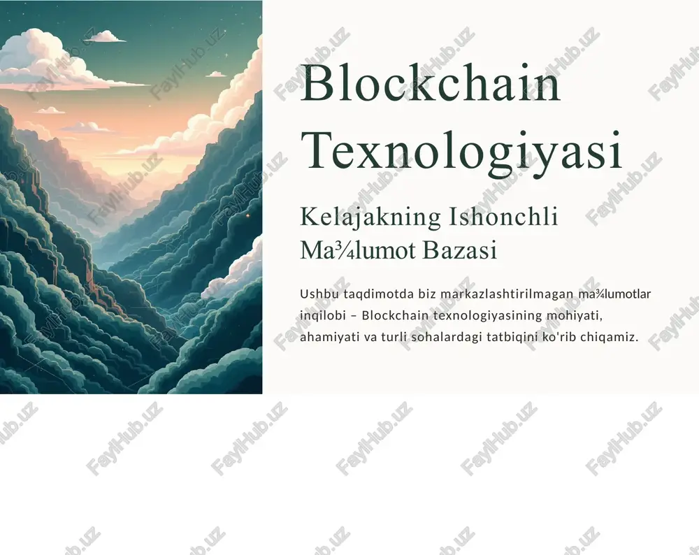 blockchain texnologiyasi — PPTX