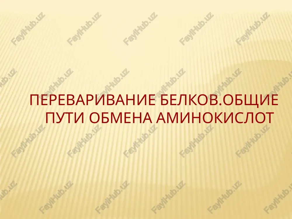 perevarivanie belkov.obshie puti obmena aminokislot — PPT
