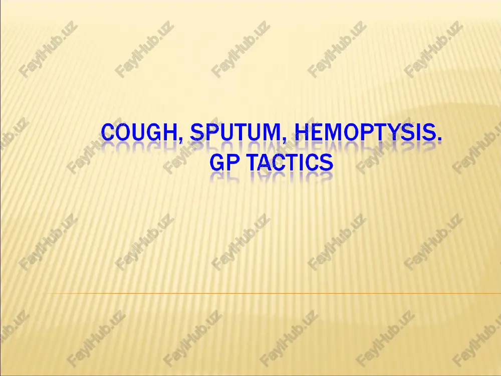 cough, sputum, hemoptysis — PPT