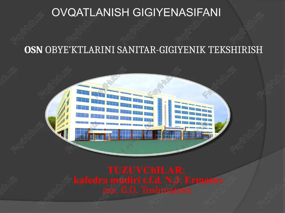 ovqatlanish gigiyena — PPTX