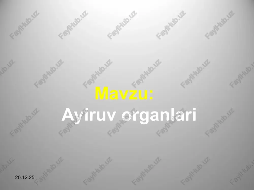 ayiruv organlari — PPT