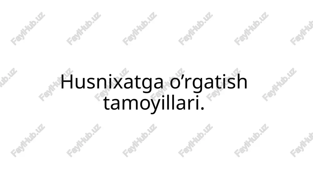 husnixatga o‘rgatish tamoyillari — PPTX
