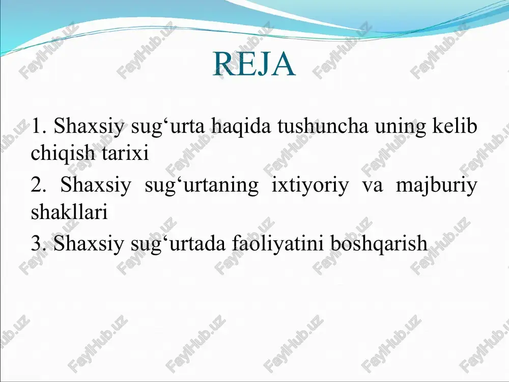 shaxsiy sug‘urta — PPTX
