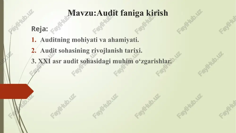 auditga kirish — PPTX