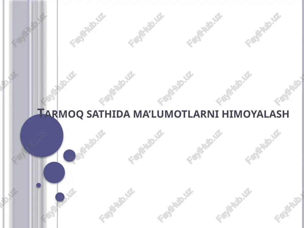tarmoq sathidagi ma'lumotlarni himoyalash — PPTX