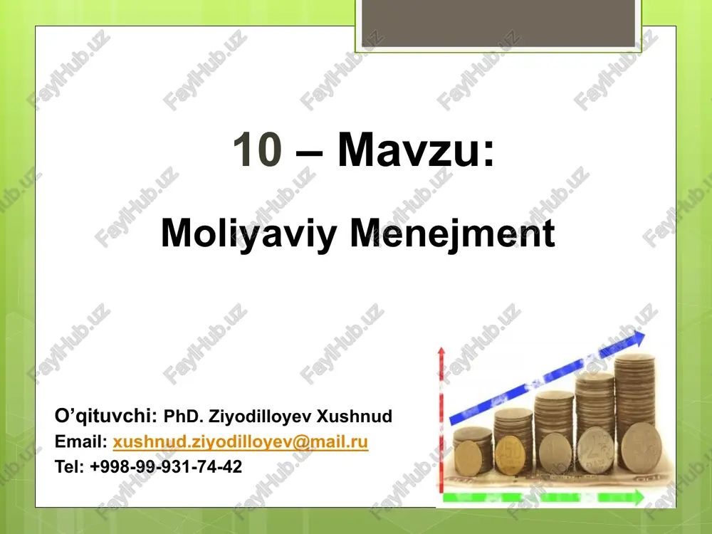 moliyaviy menejment — PPTX