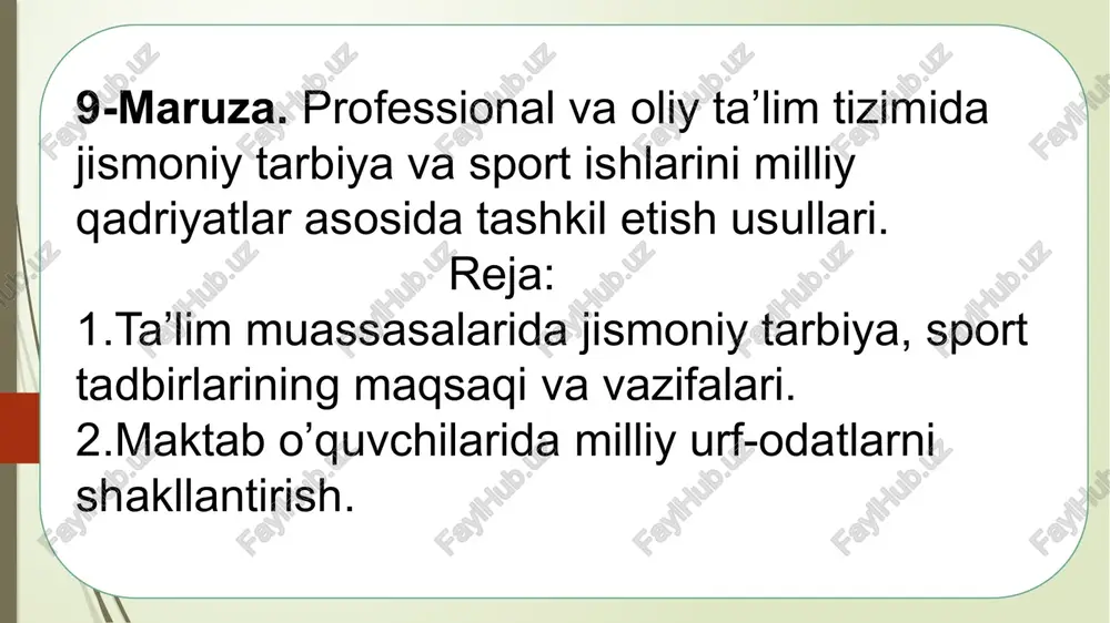 dajismoniy tarbiya va sport — PPTX