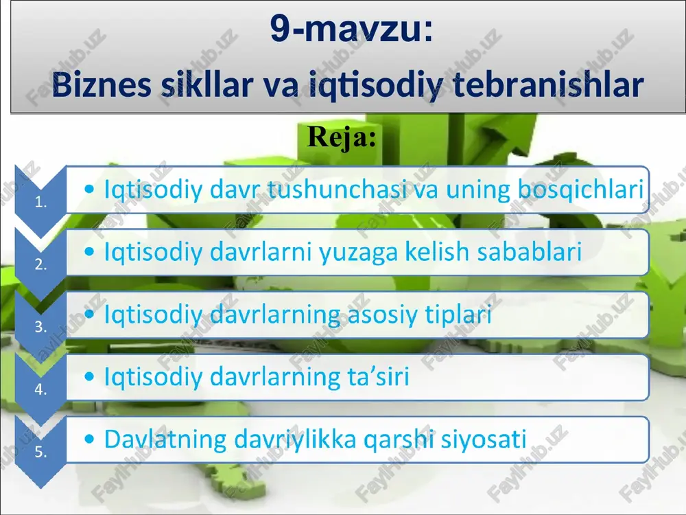 biznes sikllar va iqtisodiy tebranishlar — PPT