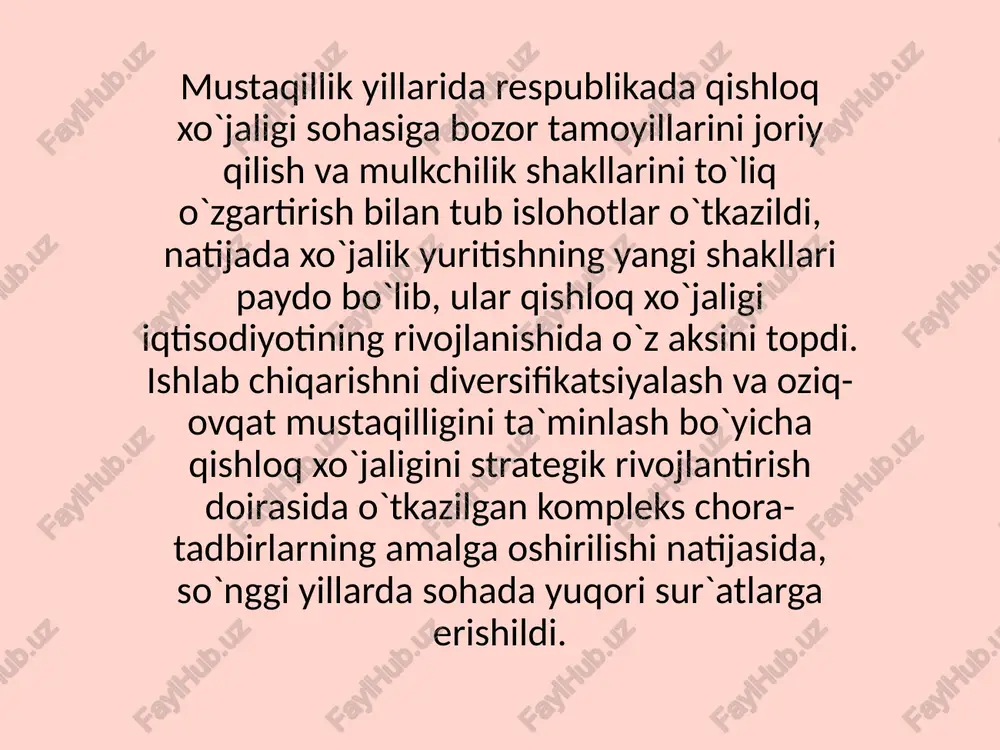 qishloq xo`jaligi strategiyasi — PPTX