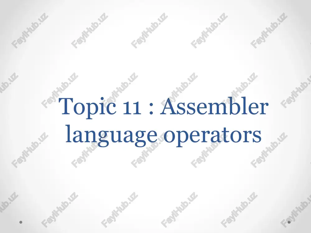 assembler tilidagi operatorlar — PPTX